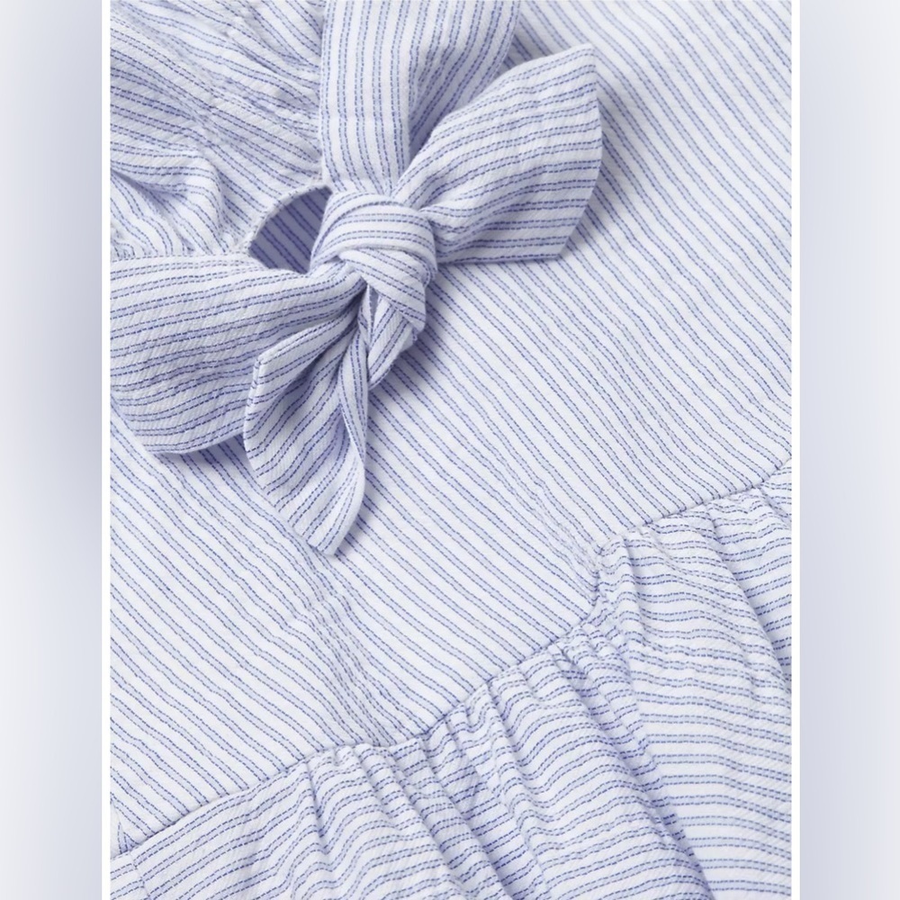 Rebecca Taylor Striped Mini Dress white blue size 6 - Picture 3 of 11